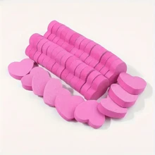 50pcs Mini Heart-Shaped Pink Nail File Sponge Buffer With No Odor, For Manicure And Pedicure Tools - Pink - View 7