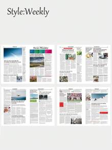 2Pcs English Newspapers, Ins Style, Magazine Style, Shooting Props, Photo Props, Background Paper, European And American Retro Style Decoration,Chic Style Decoration, Flower Wrapping Paper Gifts Birthday Graduation