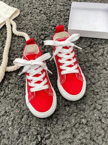 OPOEE Children's Canvas Athletic Shoes, Classic High Top Sneakers With Laces, Versatile Sports Shoes For Casual Wear And Skateboarding