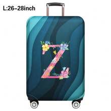 Husă de călătorie pentru bagaje de 18 până la 32 inch, huse de protecție pentru bagaje pentru bărbați și femei, accesorii esențiale pentru călătorii în aer liber, huse elastice pentru valiză, huse de praf elastice, la modă, inițială cu numele de la A la Z, imprimeu cu litere roz pentru școală, accesorii școlare, lucruri școlare