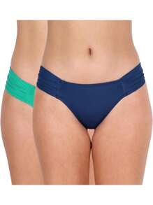 Women Bikini Bottoms - Xanh Navy - Xanh Aqua - Xem 2