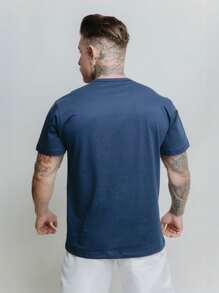 T-Shirt Men's Slim Unisex Oversize 100% Cotton Newest Printed Capybirthday 7095 - Màu xanh hải quân - Xem 2