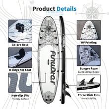 FunWater Tabla de Paddle Stand Up Tabla de Surf  Inflable Accesorios Completos para Tabla de Paddle Ajustable, Bomba, Mochila de Viaje ISUP, Correa, Bolsa Impermeable, Tabla de Paddle para Adultos - Disco-Gris - Ver 3