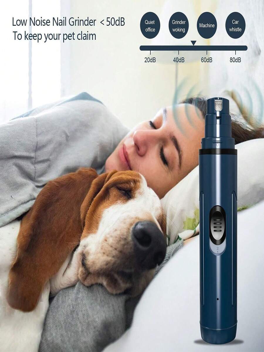 寵物電動修甲機，大型犬指甲剪，貓爪修剪器磨光機，適用於金毛和其他品種 - 藍色 - 查看 1