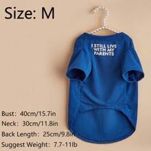 1pc Slogan Graphic Pet Tee - Blue - View 19