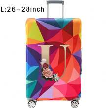18-32Inch Luggage Cover Elastic Suitcase Cover For 18 To 32 Inch Travel Case Cover Luggage Dazzling Geometry Pattern Name Initials Letter Pattern Pattern Anti-Scratch Protector Case Protector Cover Travel Suitcase Cover Protective Cover Dustproof Cover Trolley Case Luggage Dust Cover Travel Accessories ﻿ ﻿ Bag For School School Accessories School Stuff