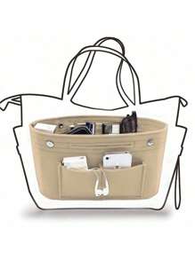 Felt Fabric Zipper Organizer Insert Liner, Shaper For Handbag & Tote Bag, Suitable For Speedy Tote - Multicolor - View 3