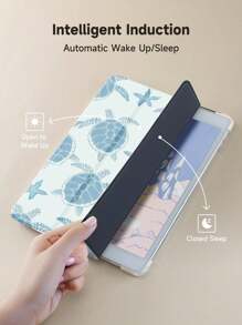 Beach Sea Turtle Case Compatible With Samsung Galaxy Tab/IPad,IPad 9th/8th/7th Generation 10.2 Inch ,New IPad 10th Generation Cover,With Auto Wake/Sleep,Four Corners Anti-Fall - Multicolor - View 4