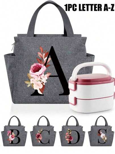 可调节肩带午餐手提袋，易于清洁，隔热便携式午餐袋，适合户外露营和野餐，可手提或斜挎学校收纳袋教师储物袋教室袋教室收纳袋女士午餐盒袋女士学校用品配件学校袋学校配件学校用品