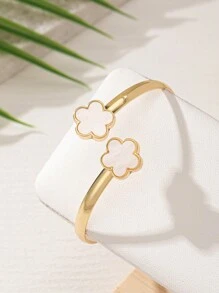 1pc Elegant Sweet Academic Style Clover Floral Jewelry Set, Including 1 Set Jewelry, Or 1 Necklace, Or 1 Bracelet, Or 1 Bangle, Or 1 Ring, Or 1 Pair Earrings, Suitable For Women's Daily Wear, Holiday Gifts