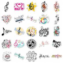 50 buc autocolante cu simboluri muzicale de desene animate, autocolant din vinil pentru laptop, sticlă de apă, chitară, bicicletă, mașină, motocicletă, bara de protecție, bagaje, skateboard, graffiti, decalcomanii drăguțe, cel mai bun cadou pentru copii, adolescenți, bărbați, femei., rechizite școlare, înapoi la școală - Multicolor - Vizualizare 4