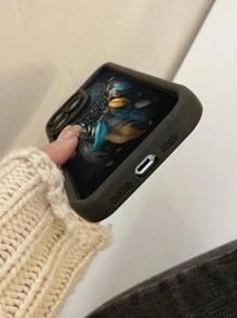 1 个羽毛捕梦网图案手机壳，采用微孔设计保护相机，适用于 Apple 11 Pro Max/12 Pro Max/13 Pro Max/14 Pro Max/15 Pro Max/16 Plus/16 Pro Max、Redmi、OPPO/Realme、VIVO、Infinix、Honor、MOTO、One Plus 防水防震防摔防刮 - 黑色 - 查看 3