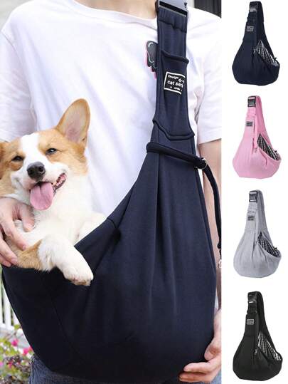 Portable Pet Sling Carrier - Adjustable Strap, Large Capacity Dog Bag For Easy Travel And Comfortable Carrying Cat Carrier Cat Backpack Bike Trailer
