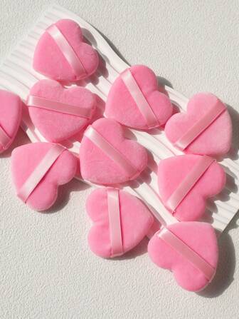 10pcs/20pcs/60pcs Heart-Shaped Velvet Makeup Puffs, Designed For Contouring, Eyes And Corners, Suitable For All Skin Types,Makeup,Cheap,Room Decor,Vanity,Travel,Bedroom,Makeup Accessories,Puff,Makeup Blender,Powder Puff,Makeup Sponge,Cheap,Stocking Stuffers,Makeup,Makeup Tools,Cheap Stuff,Gifts,Gifts For Women,Christmas Gifts