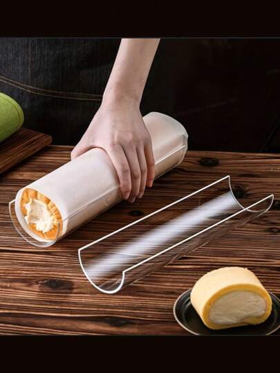 1pc Acrylic Cake Roll Holder U Shaped Transparent Holder, Semi-Circular Thickened, 11.81 Inch Baking Tools For Perfect Cake Rolls, Cake Roll Shape, Swiss Cake Rolls, Cake Tools For Making Family Dinner, Swiss Cake Rolls For Parties And Holders For Making Holiday Cakes, Suitable For Wedding Parties, Mother's Day, Father's Day, Birthday Gifts, Party Essential Tools, Holiday Essential Tools.