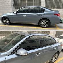 1 Set Glossy Black Sticker Chrome Delete Window Trim For Infiniti Q50 2014-2023 - Glossy Black - View 6