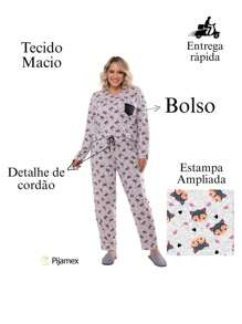 Women Pajama Sets - Xám - Xem 6