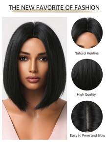 HAIRCUBE HAIRCUBE 14 Inch Light Blonde Dark Root And White ,Black Colourful Medium Part Short Straight Hair Beautiful Daily Use Ladies Wig Synthetic Wig Donna Offerte Speciali. Cosplay White Colourful Synthetic Hair Wig High Temperature Hair For Women Middle Part Straight Hair Wig Holiday Daily Fashion Style Synthetic Hair Wig Woven Hair Wig For Halloween And Christmas