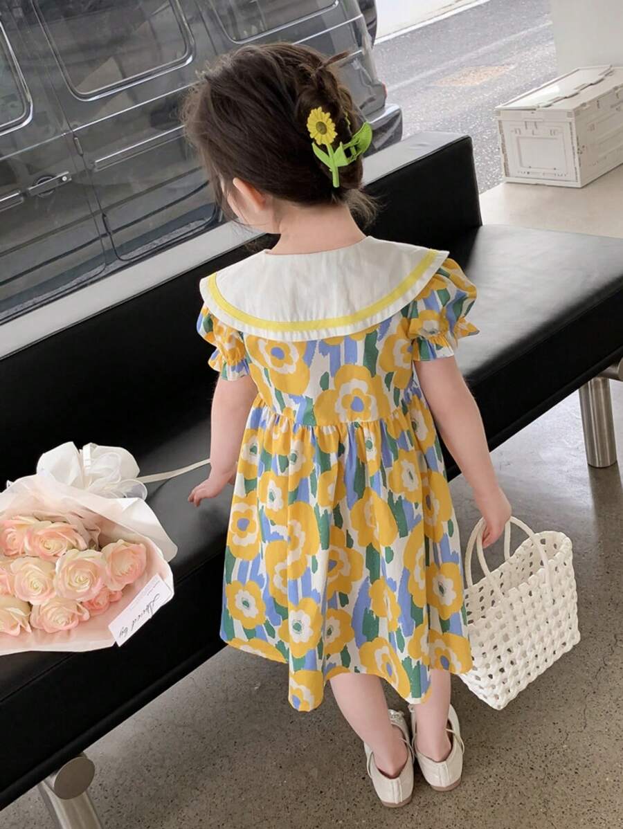 年轻女孩夏装，可爱公主裙，新款儿童服装，年轻女孩长裙夏季服装