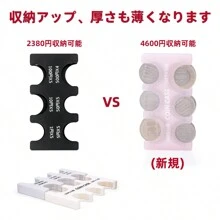 Münzbox für 100 Yen und 500 Yen Münzen, Münzorganizer zum Aufbewahren von Münzen, Auto Münzhalter, kann 4600 Yen enthalten, ultraflaches Design leicht zu tragen, geeignet für Kapseltoys, tragbare Zubehöraufbewahrung