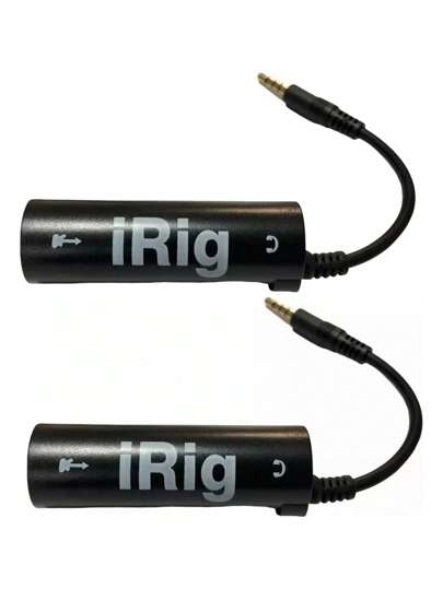 2 Cable Para Irig Interface Amplitube Conexión Guitarra iRig Adaptador de Efectos de Guitarra para Guitarra Eléctrica Bajo Adaptador de Cable de Guitarra Guitar Audio compatible con iPhone para   para iPod Touch para iPad