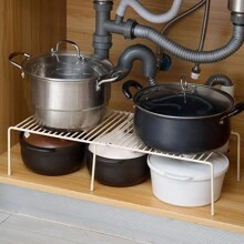 CASEGRACE 1pc Expandable Metal Countertop Shelf Organizer, - Space Saving, Non-Slip, Rust Resistant, Adjustable, Easy Assembly, Ideal For Kitchen, Restaurant, Cabinet, Closet, Home Storage And Decoration - Multicolor - View 11