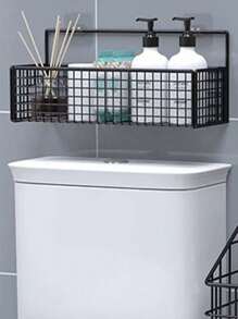 1个，马桶上方置物架，无孔设计，浴室马桶用品收纳架，收纳装置，日常用品，家居必备，返校用品，大学宿舍必备，浴室配件，厨房配件，大容量收纳架，适合存放各种小零件、护肤品、洗漱用品等浴室配件和浴室工具 - 多色 - 查看 4