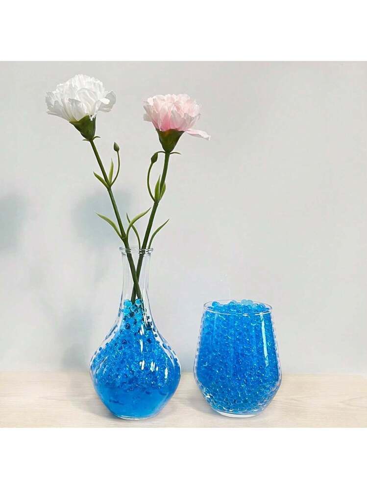Perlas de Agua,10000 Piezas Bolas de Gel Azul, perlas de agua decorativas,reutilizables para bricolaje, decoración, flores y plantas