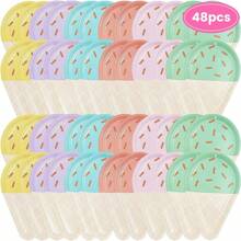 صحون حفلة الآيس كريم، صحون أطباق تقديم الأطباق التمهيدية 10 بوصة للتخلص منها للكيك والحلويات والفاكهة وحفلات عيد الميلاد الصيفية، صحون ذات موضوع عصير الآيس كريم الحلو والجذاب للاحتفال والحفلات والنزهات