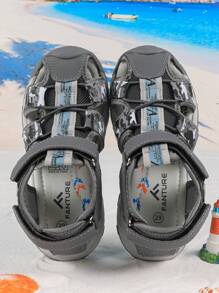 Dép nam mùa hè dành cho trẻ em Dép bít mũi đi bộ dưới nước Dép thể thao nhẹ ngoài trời - Màu Xám nhạt - Xem 2