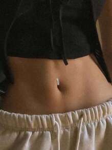 FOREVER QUEEN 1PC 925 Sterling Silver CZ Belly Button Clicker/Reverse Belly Ring/Navel Jewelry/Belly Hoop/Hinged Curved Belly Bar Piercing/Navel Ring/Belly Clip Ring - Belly Button - View 5