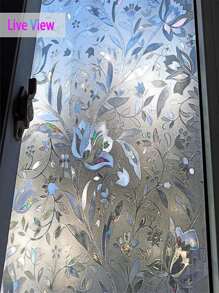 1Roll Decorative Window Privacy Film, 3D Stained Glass Window Sticker,Anti-UV Sun Blocker Heat Control For Home Vinyl Decal,For Bedroom Decor,Room Decor Items,For Halloween Decor,Fall Decor,Classroom Decorations,Removable Sticker,Stickers,Wall Decal, Vinyl Decal For Home Decorations,Spring Decoration Items Refresh Your Home,Rama Decoration Stickers