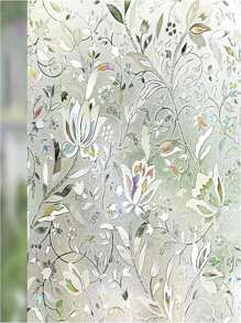 1Roll Decorative Window Privacy Film, 3D Stained Glass Window Sticker,Anti-UV Sun Blocker Heat Control For Home Vinyl Decal,For Bedroom Decor,Room Decor Items,For Halloween Decor,Fall Decor,Classroom Decorations,Removable Sticker,Stickers,Wall Decal, Vinyl Decal For Home Decorations,Spring Decoration Items Refresh Your Home,Rama Decoration Stickers