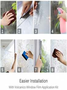 1Roll Decorative Window Privacy Film, 3D Stained Glass Window Sticker,Anti-UV Sun Blocker Heat Control For Home Vinyl Decal,For Bedroom Decor,Room Decor Items,For Halloween Decor,Fall Decor,Classroom Decorations,Removable Sticker,Stickers,Wall Decal, Vinyl Decal For Home Decorations,Spring Decoration Items Refresh Your Home,Rama Decoration Stickers