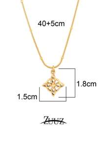 1 Pc Vintage Stainless Steel Geometric Celtic Knot Charm Necklace For Women For Daily Decoration Jewelry Gifts