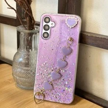 1pc Galaxy Glitter Heart DIY Bracelet & Phone Case Compatible With IPhone/ Compatible With Samsung/ Compatible With OPPO/ Compatible With Huawei Phones