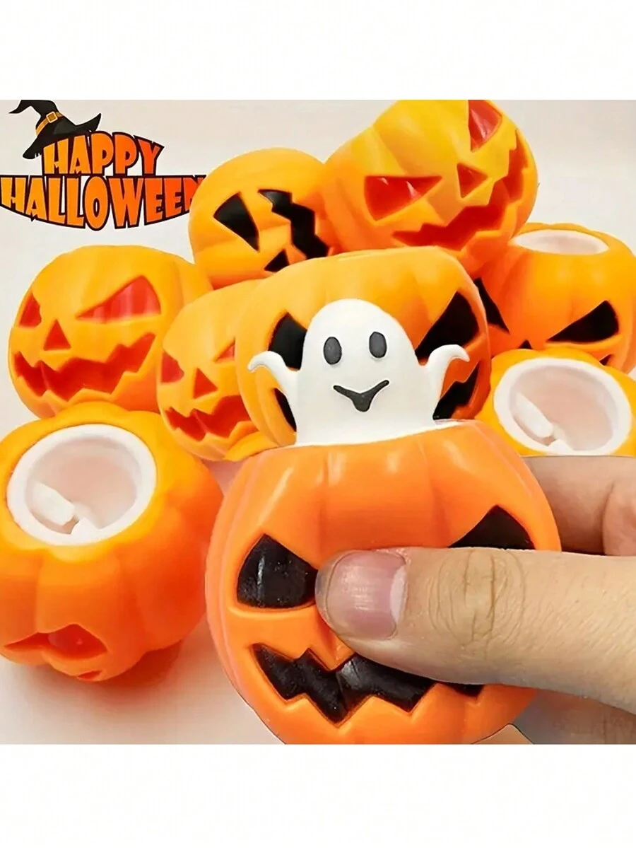 1 đồ chơi bóp hình ma bí ngô Halloween, Quà tặng tiệc, Đồ chơi giảm căng thẳng hình ma bí ngô, Quả bóng giảm căng thẳng Quà tặng sinh nhật ngày lễ Halloween Giáng sinh (Kiểu ngẫu nhiên), Giáng sinh - Nhiều màu - Xem 1