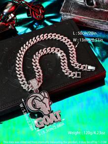 1 件男女通用朋克嘻哈滴油黑蓝山羊头项链，山羊吊坠，情侣款，礼物珠宝 - GOAT - 查看 11