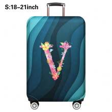 Husă de călătorie pentru bagaje de 18 până la 32 inch, huse de protecție pentru bagaje pentru bărbați și femei, accesorii esențiale pentru călătorii în aer liber, huse elastice pentru valiză, huse de praf elastice, la modă, inițială cu numele de la A la Z, imprimeu cu litere roz pentru școală, accesorii școlare, lucruri școlare