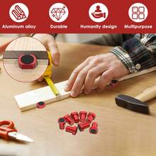 8Pcs Bench Clamp 19mm Aluminum Alloy Workbench Hole Stop Sturdy Woodworking Table Stop With Non-Slip Pad Multipurpose Woodworking Accessories For Workbench - Red - View 1