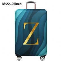 Luggage Cover Travel Case Cover For 18 To 32 Inch Luggage Protector Cases For Men Women Outdoor Holiday Travel Essentials Accessories Polyester Suitcase Elastic Dust Covers Fashion Initial Name A To Z Gold Letter Print Travel Accessories Travel Must Haves Bag For School School Accessories School Stuff - Blue - View 53