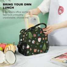 午餐袋隔熱晚餐袋便攜式女士工作早餐盒野餐旅行冷卻器盒，適用於學校餐飲午餐袋學生防水拉鍊手提袋初始A到Z字母印刷，雙口袋大容量午餐袋學校組織袋教師收納袋教室袋教室組織袋 - 綠色 - 查看 7