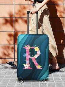 Husă de călătorie pentru bagaje de 18 până la 32 inch, huse de protecție pentru bagaje pentru bărbați și femei, accesorii esențiale pentru călătorii în aer liber, huse elastice pentru valiză, huse de praf elastice, la modă, inițială cu numele de la A la Z, imprimeu cu litere roz pentru școală, accesorii școlare, lucruri școlare