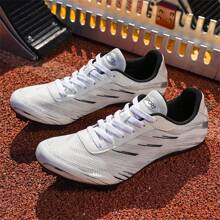 Contrast Color Lace-Up Outdoor Spikes Bottom Professional Athletics Running Shoes
