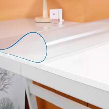 1pc Extra Thick PVC Tablecloth, Transparent Waterproof Heat Resistant Scratches-Proof Table Cover, Ideal For Home Dining Room, Hotel, Restaurant And Household Use