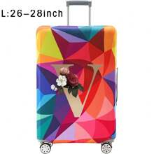 18-32Inch Luggage Cover Elastic Suitcase Cover For 18 To 32 Inch Travel Case Cover Luggage Dazzling Geometry Pattern Name Initials Letter Pattern Pattern Anti-Scratch Protector Case Protector Cover Travel Suitcase Cover Protective Cover Dustproof Cover Trolley Case Luggage Dust Cover Travel Accessories ﻿ ﻿ Bag For School School Accessories School Stuff