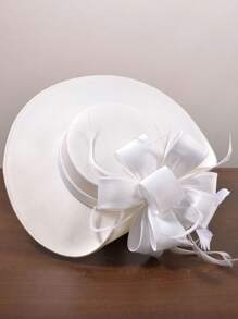 Chapéu Elegante Feminino, Chapéu de Moda Francesa, Mini Chapéu de Noiva, Chapéu de Estilo Britânico, Chapéu de Senhora, Chapéu Vintage, Chapéu com Laço, Tiara para Festa de Aniversário, Chapéu para Banquete de Casamento, Chapéu Preto, Chapéu de Corrida, Chapéu Formal, Chapéu Oversized
