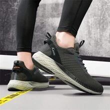 Men's Breathable Running Shoes With Flexible Soles, Sporty Walking And Casual Dress Shoes