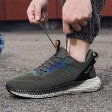 Men's Breathable Running Shoes With Flexible Soles, Sporty Walking And Casual Dress Shoes