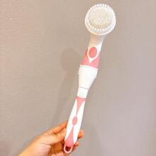 4 IN 1Multifunction Electric Bath Brush Massager Back-Rubbing Brush Long Handle Spinning Body Cleaning Spa Massage Shower Brush Sets Electric Bath Brush Long Handle Waterproof Cordless Body Bath Exfoliating Soft Silicone Body Scrubber Brush